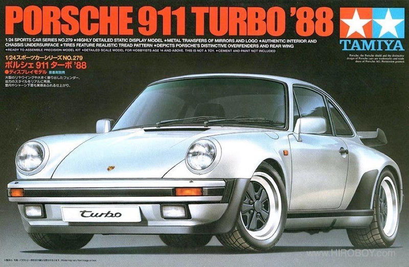 Tamiya 24279 Porsche 911 Turbo '88 1/24 Scale Plastic Model Kit