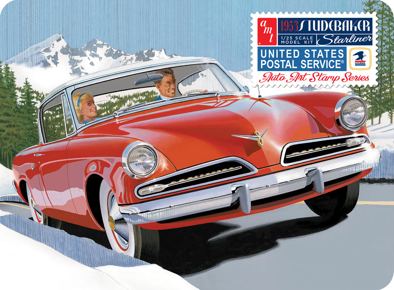 AMT1251 ’53 Studebaker Starliner USPS Collectible Tin 1/25 Scale Model Kit