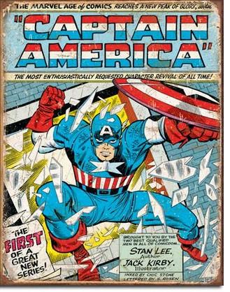 Tin Sign - Captain America Comic Cover