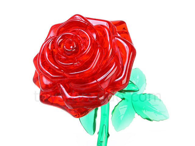 3D Red Rose Crystal Puzzle