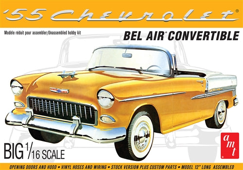 R2AMT1134 AMT 1955 Chevy Bel Air Convertible 1:16 Scale Model Kit