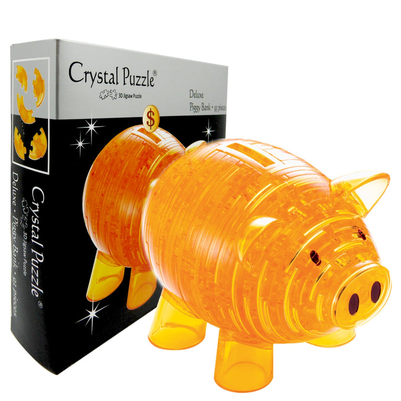 3D Crystal Puzzle Gold Piggy Bank