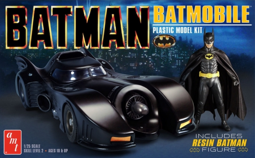 AMT1107 Batman 1989 Batmobile w-Resin Batman Figure 1:25 Scale Model Kit