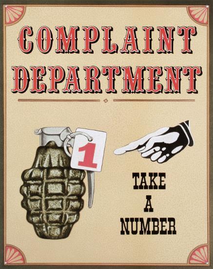 Tin Sign - Complaint Department